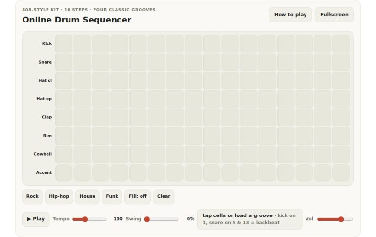 online virtual online drum sequencer