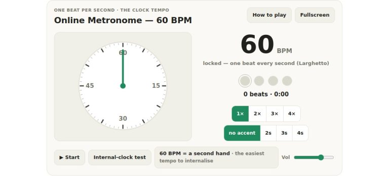 online virtual online metronome 60 bpm