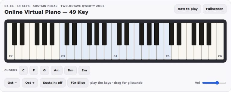 online virtual piano 49 key