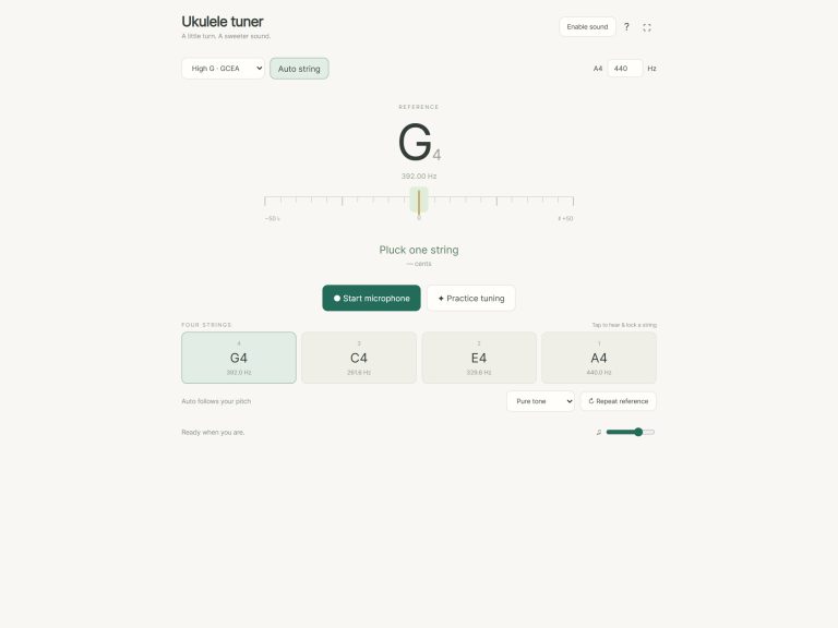 online virtual ukulele tuner